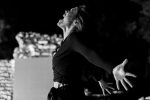 Intense performance captured in black and white at Butrint, Albania.